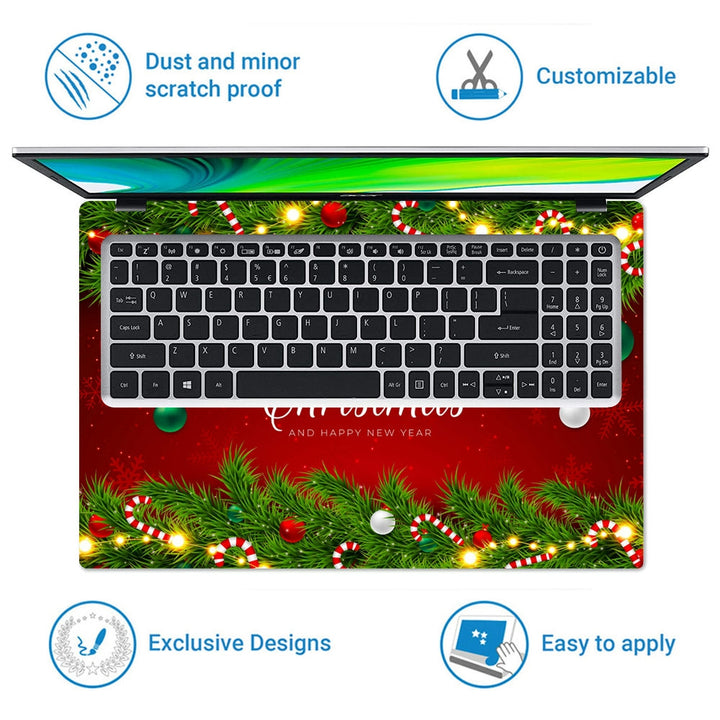 Laptop Skin - Gradient Christmas Tinsel Background