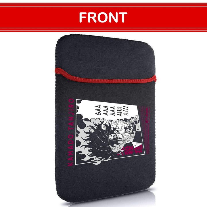 Printed Neoprene Reversible Laptop & Tablet Sleeve - Anime Tanjiro DS2