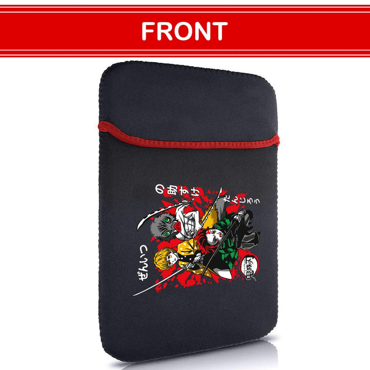 Printed Neoprene Reversible Laptop & Tablet Sleeve - Anime Demon Slayer Kimetsu No Yaiba DS19