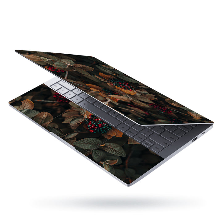 Laptop Skin - Red Black Berries Floral