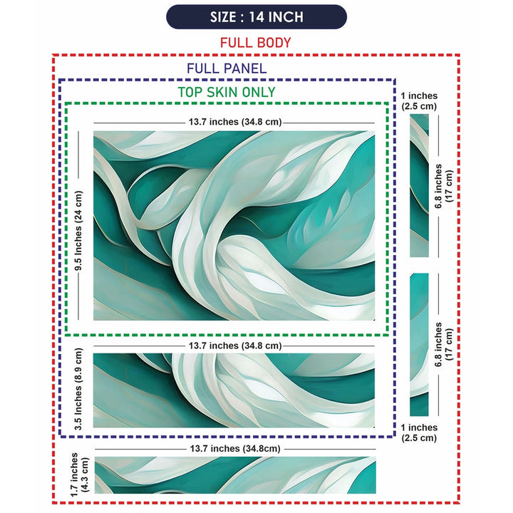 Laptop Skin - An Abstract Elegant Teal and White Wave