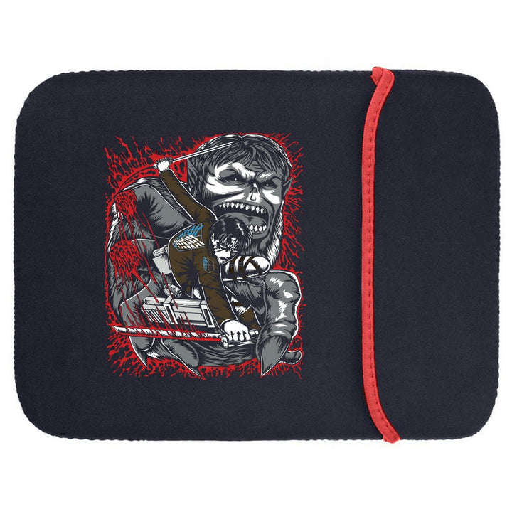 Printed Neoprene Reversible Laptop & Tablet Sleeve - Anime Attack on Titan DS03