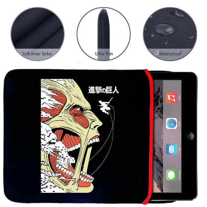 Printed Neoprene Reversible Laptop & Tablet Sleeve - Anime Attack on Titan DS17