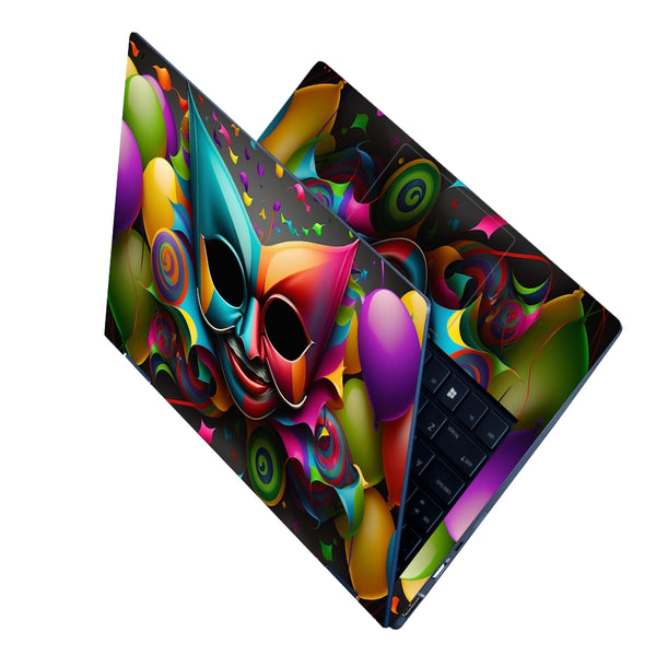 Laptop Skin - Colorful Background Carnival Festival Mask