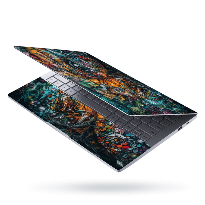 Laptop Skin - Vibrant Colors Painted Chaotic Back