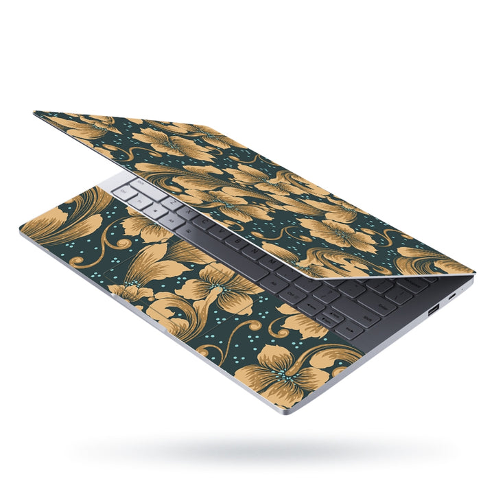 Laptop Skin - Golden Flower Pattern