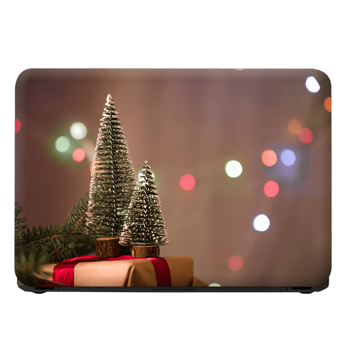 Laptop Skin - Decorative Christmas Trees on Present Box