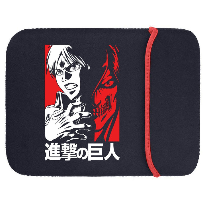 Printed Neoprene Reversible Laptop & Tablet Sleeve - Anime Attack on Titan DS12