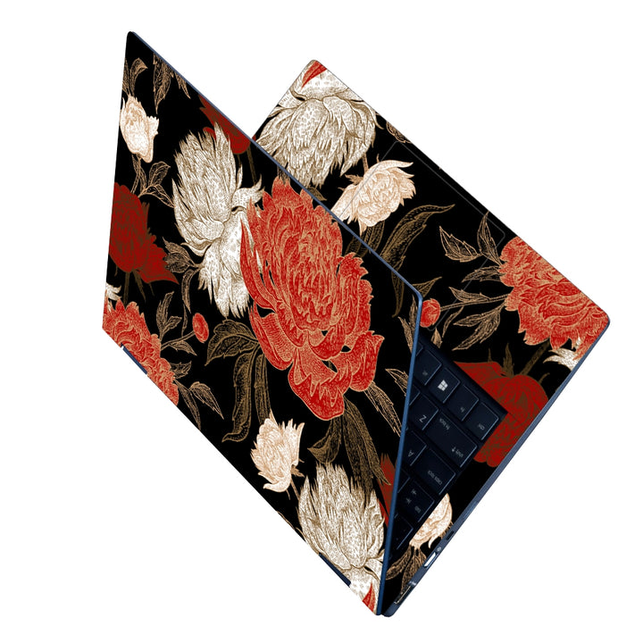 Laptop Skin - Garden Flowers Peonies Floral Pattern