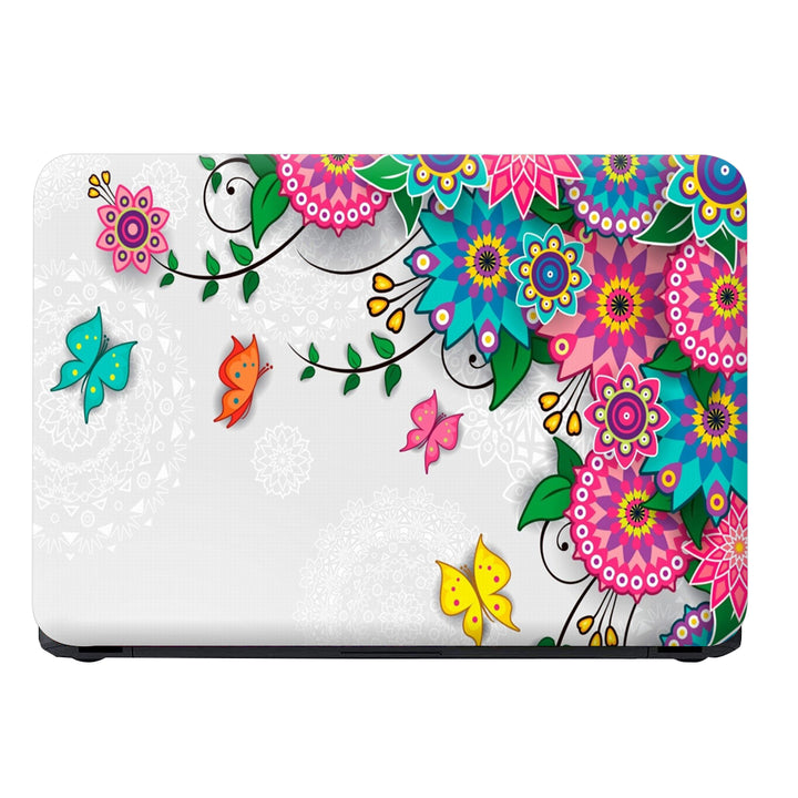 Laptop Skin - Flowers Artistic Butterfly