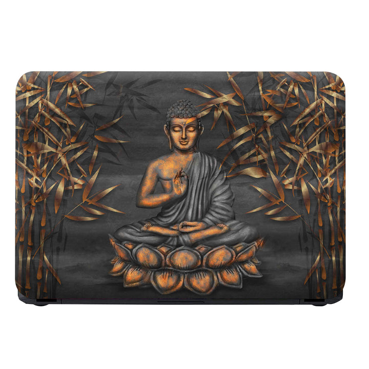 Laptop Skin - Dark Golden Leaves Buddha