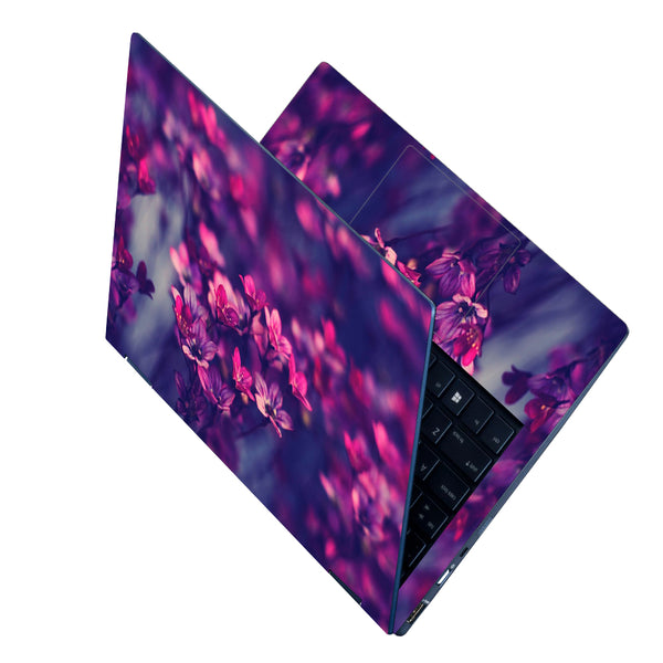 Laptop Skin - Red Pink Blue Flowers