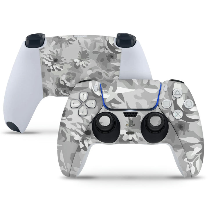 PS5 Controller Skin - Grey Shade Painted Flower Art