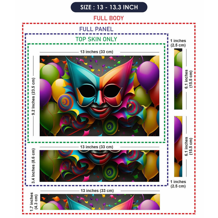 Laptop Skin - Colorful Background Carnival Festival Mask