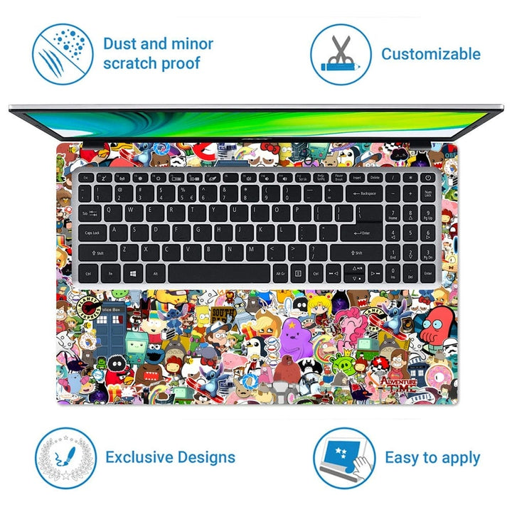 Laptop Skin - Adventure Time Sticker Bomb