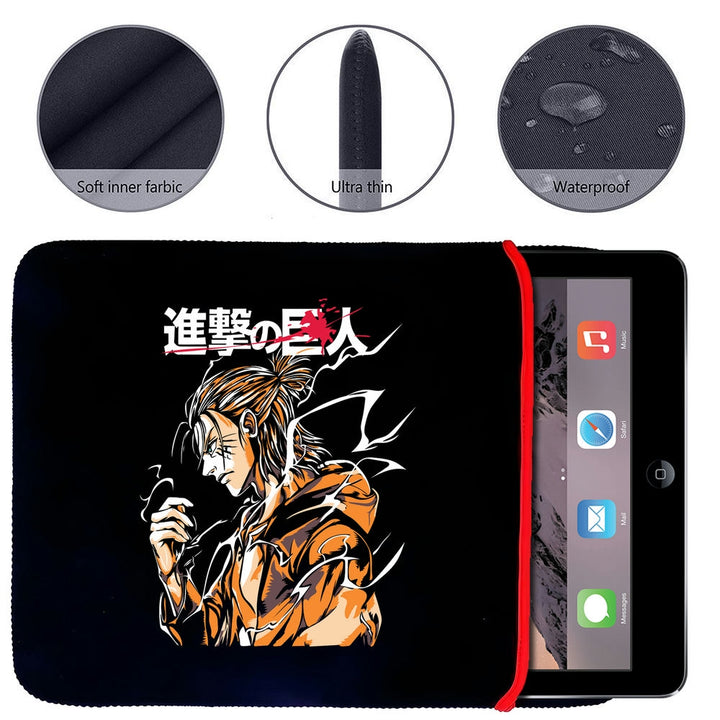 Printed Neoprene Reversible Laptop & Tablet Sleeve - Anime Attack on Titan DS02