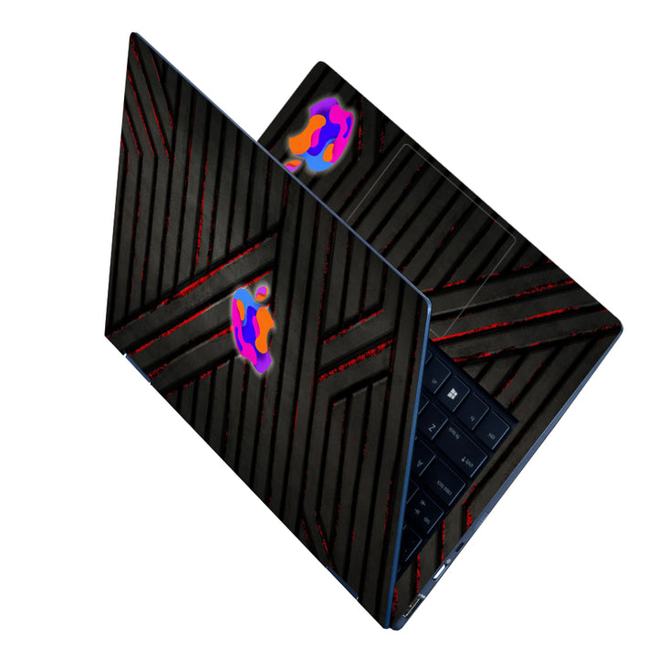 Laptop Skin - Multicolor Apple on Black Bars