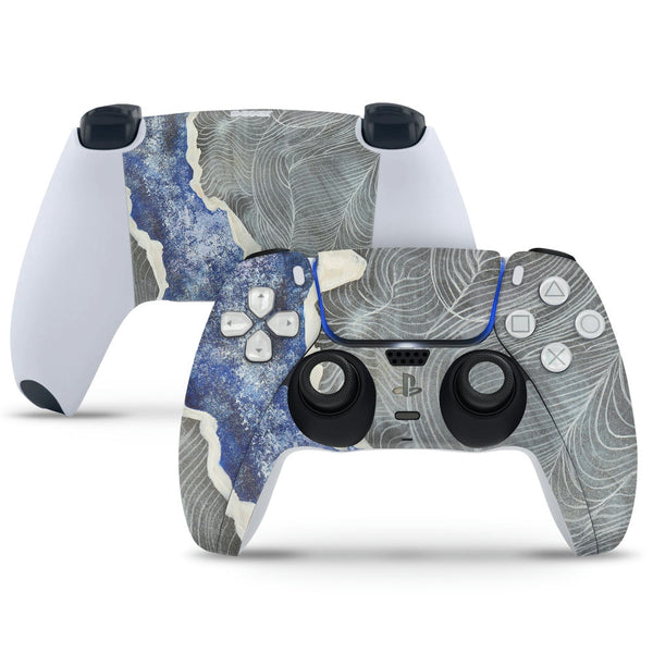 PS5 Controller Skin - Blue Grey River Side Painting