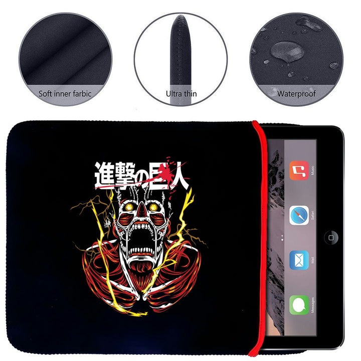 Printed Neoprene Reversible Laptop & Tablet Sleeve - Anime Attack on Titan DS06