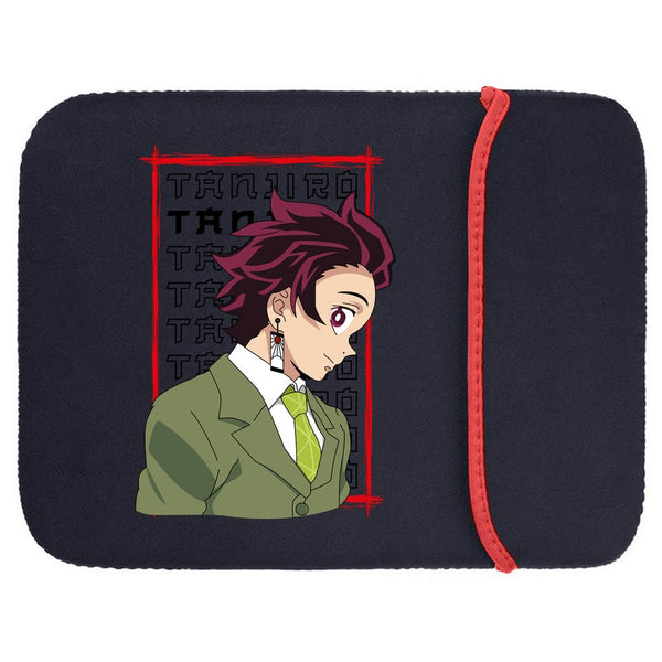 Printed Neoprene Reversible Laptop & Tablet Sleeve - Anime Tanjiro DS1