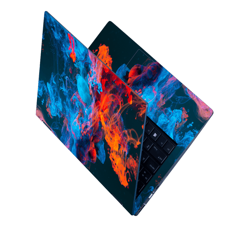 Laptop Skin - High Quality Blue Orange Smoke