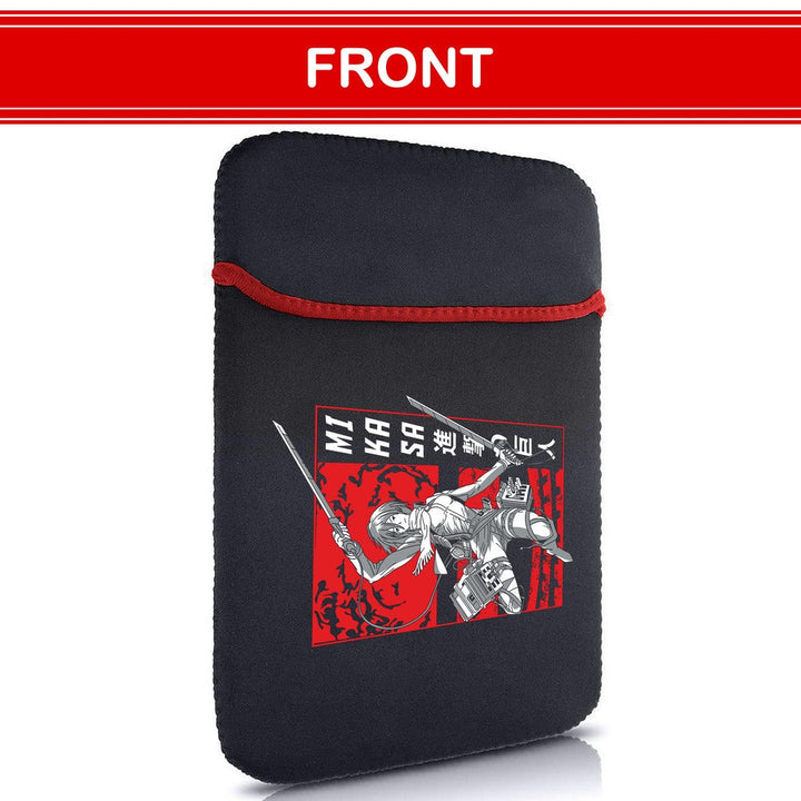 Printed Neoprene Reversible Laptop & Tablet Sleeve - Anime Attack on Titan DS04