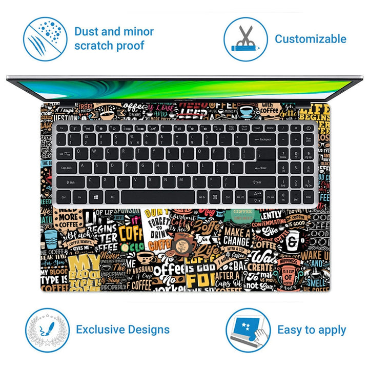 Laptop Skin - Coffee Sticker bomb