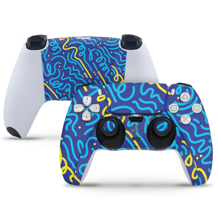 PS5 Controller Skin - Blue Spiral