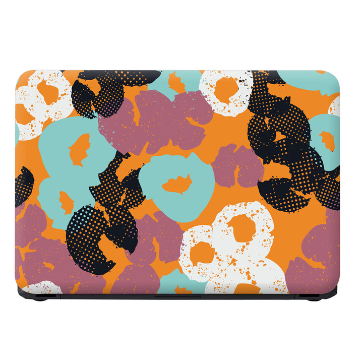 Laptop Skin - White Black Blue Circles