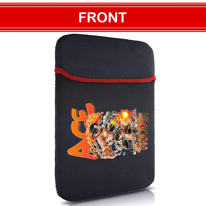 Printed Neoprene Reversible Laptop & Tablet Sleeve - One Piece Ace DS2