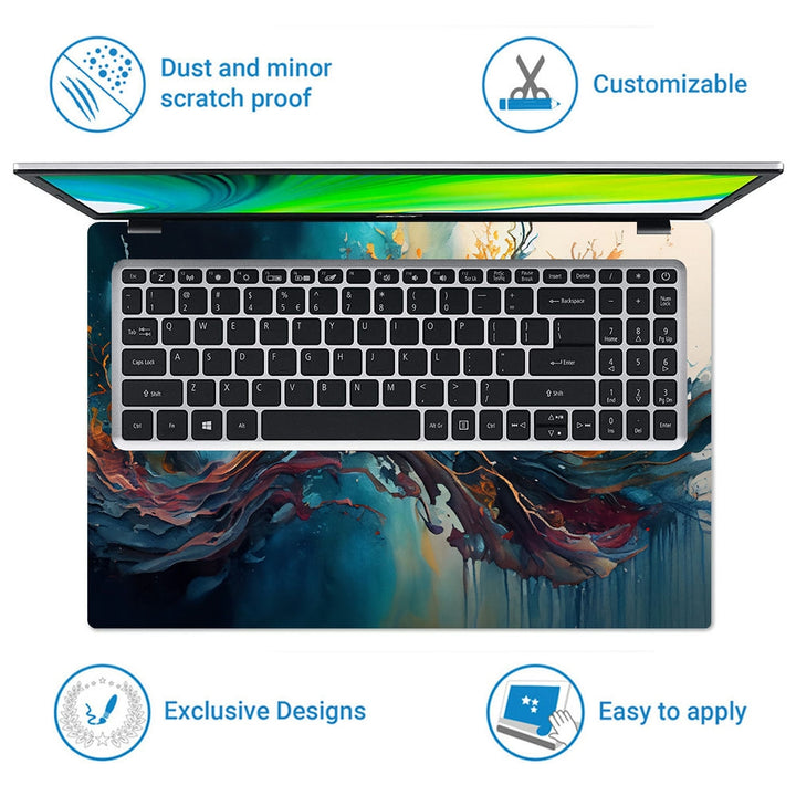 Laptop Skin - Abstract Illustration of Multi Coloured Paint