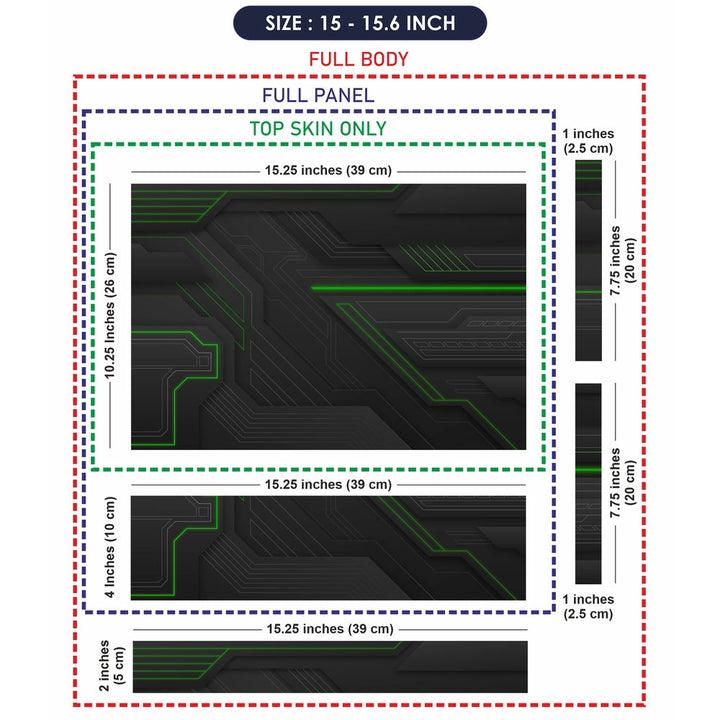 Laptop Skin - Abstract Gradient Black Green Liner