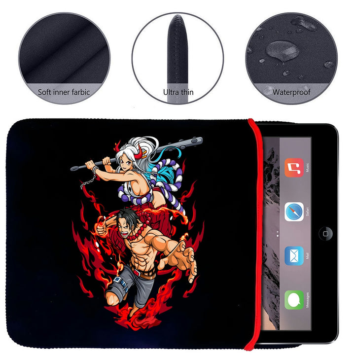 Printed Neoprene Reversible Laptop & Tablet Sleeve - Anime Action DS13