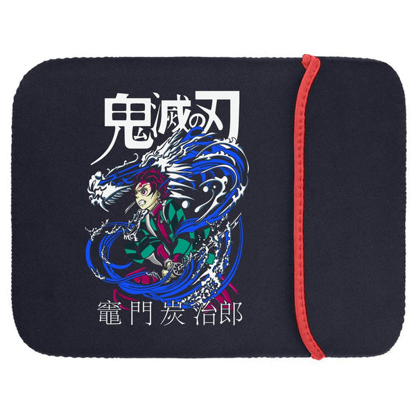 Printed Neoprene Reversible Laptop & Tablet Sleeve - Anime Tanjiro Postura