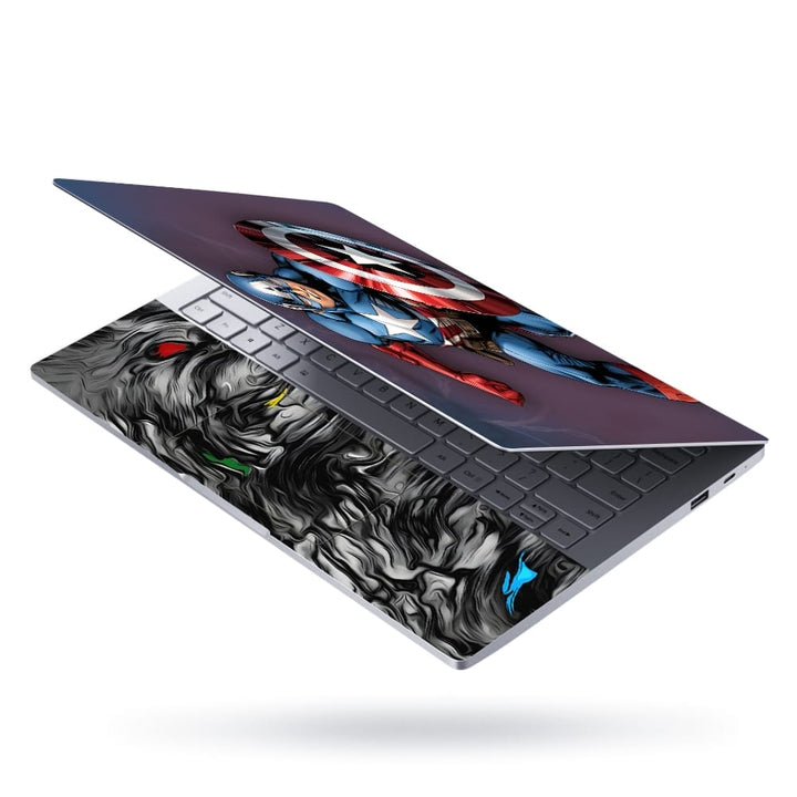 Laptop Skin - Captain in Action Purple Back