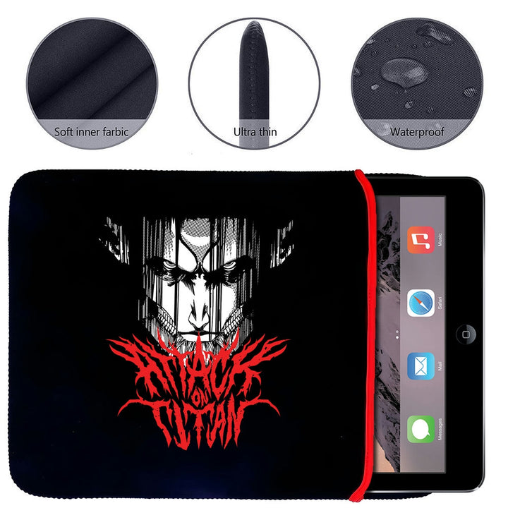 Printed Neoprene Reversible Laptop & Tablet Sleeve - Anime Attack on Titan DS16