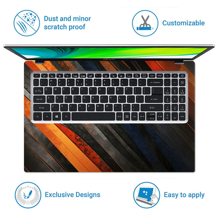 Laptop Skin - Gray Copper Sporty Background