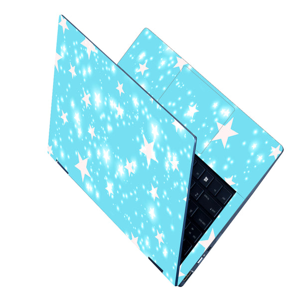 Laptop Skin - White Stars on Sky Blue