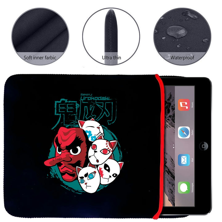 Printed Neoprene Reversible Laptop & Tablet Sleeve - Anime Demon Slayer Kimetsu No Yaiba DS17