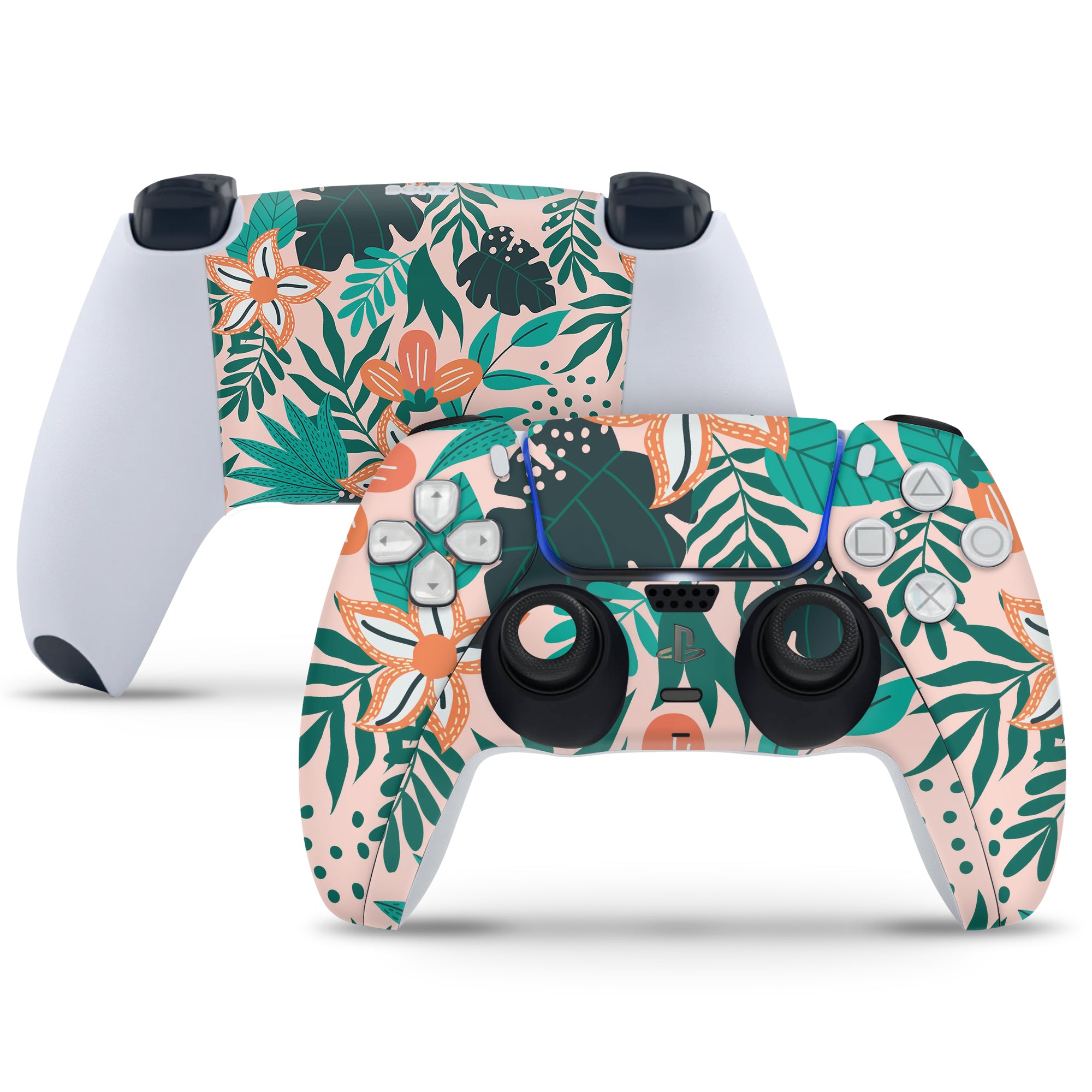 PlayStation 5 Controller Skin - Abstract Green Leaves Pink – SkinsLegend