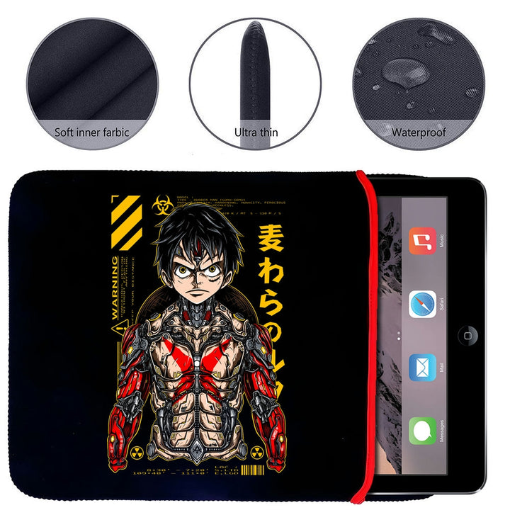 Printed Neoprene Reversible Laptop & Tablet Sleeve - Anime One Piece Trilogy (1)