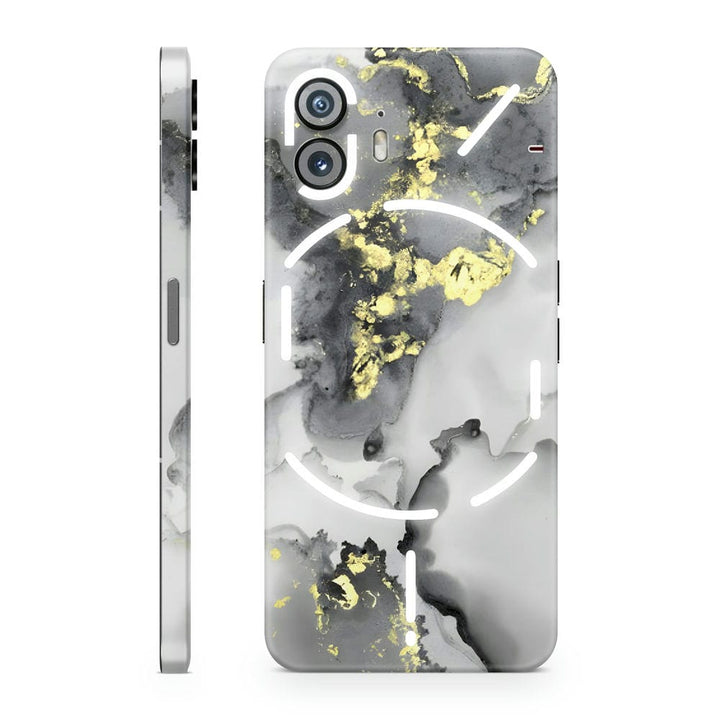 Mobile Skin Wrap - Golden Highlighter Black Shaded Marble