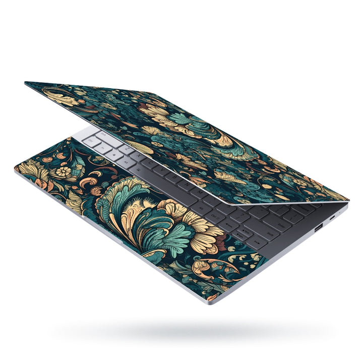 Laptop Skin - Blue Yellow Floral With Abundance Flowers