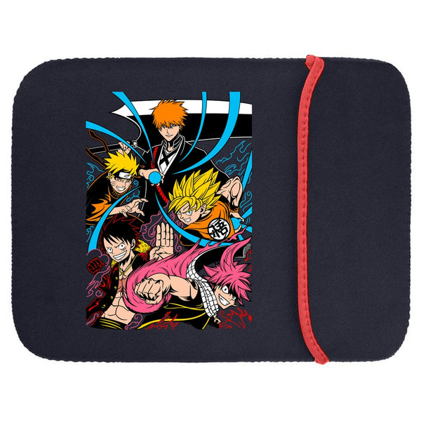 Printed Neoprene Reversible Laptop & Tablet Sleeve - Super Heroes Five Legend