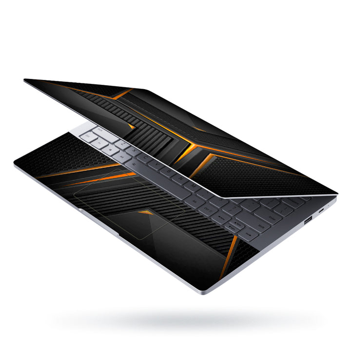 Laptop Skin - Orange Line Pattern Gaming Design