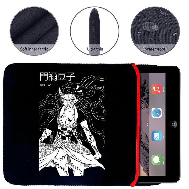 Printed Neoprene Reversible Laptop & Tablet Sleeve - Anime Demon Slayer Kimetsu No Yaiba DS16