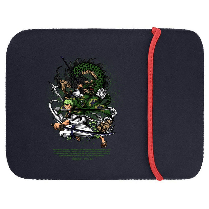 Printed Neoprene Reversible Laptop & Tablet Sleeve - One Piece Zoro DS1