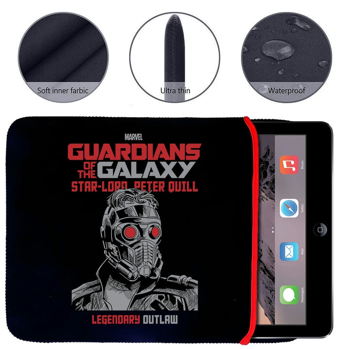 Printed Neoprene Reversible Laptop & Tablet Sleeve - Super Heroes Starlord