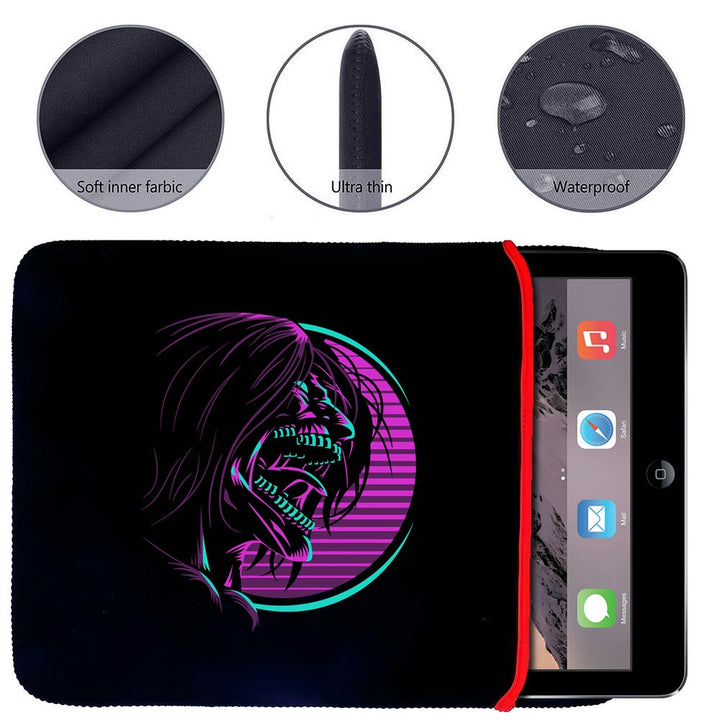 Printed Neoprene Reversible Laptop & Tablet Sleeve - Anime Attack on Titan DS20