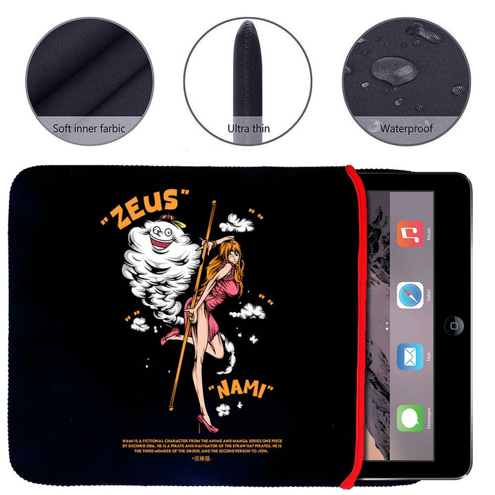 Printed Neoprene Reversible Laptop & Tablet Sleeve - One Piece Nami DS1